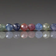 4mm Multi Sapphire Beads Faceted 14 Pcs Raw Colorful Sapphire Genuine Gemstone Beads Jewelry Making Beading Craft Gift September Birthstone