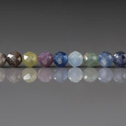 4mm Multi Sapphire Beads Faceted 14 Pcs Raw Colorful Sapphire Genuine Gemstone Beads Jewelry Making Beading Craft Gift September Birthstone