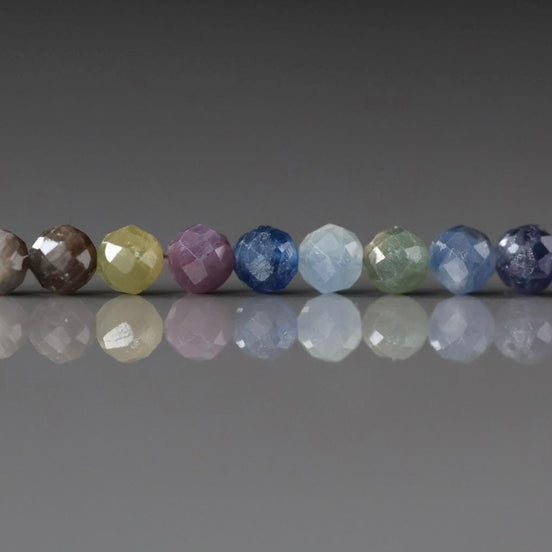 4mm Multi Sapphire Beads Faceted 14 Pcs Raw Colorful Sapphire Genuine Gemstone Beads Jewelry Making Beading Craft Gift September Birthstone