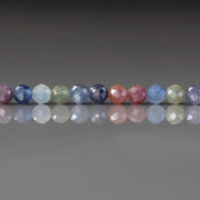 4mm Multi Sapphire Beads Faceted 14 Pcs Raw Colorful Sapphire Genuine Gemstone Beads Jewelry Making Beading Craft Gift September Birthstone
