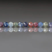 4mm Multi Sapphire Beads – Faceted Round Natural Gemstone - 14 pcs