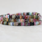 4mm Multi Watermelon Tourmaline Rondelle Beads Faceted Slices Natural Gemstone for DIY Jewelry Making