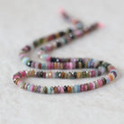 4mm Multi Watermelon Tourmaline Rondelle Beads Faceted Slices Natural Gemstone for DIY Jewelry Making