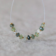 4mm Natural Green Sapphire Beads Faceted Rondelle 12 PCs Gemstones for DIY Jewelry Making