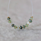 4mm Natural Green Sapphire Beads Faceted Rondelle 12 PCs Gemstones for DIY Jewelry Making