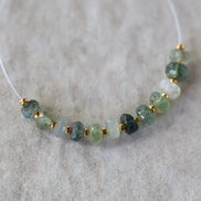 4mm Natural Green Sapphire Beads Faceted Rondelle 12 PCs Gemstones for DIY Jewelry Making