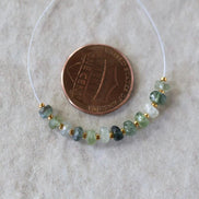4mm Natural Green Sapphire Beads Faceted Rondelle 12 PCs Gemstones for DIY Jewelry Making