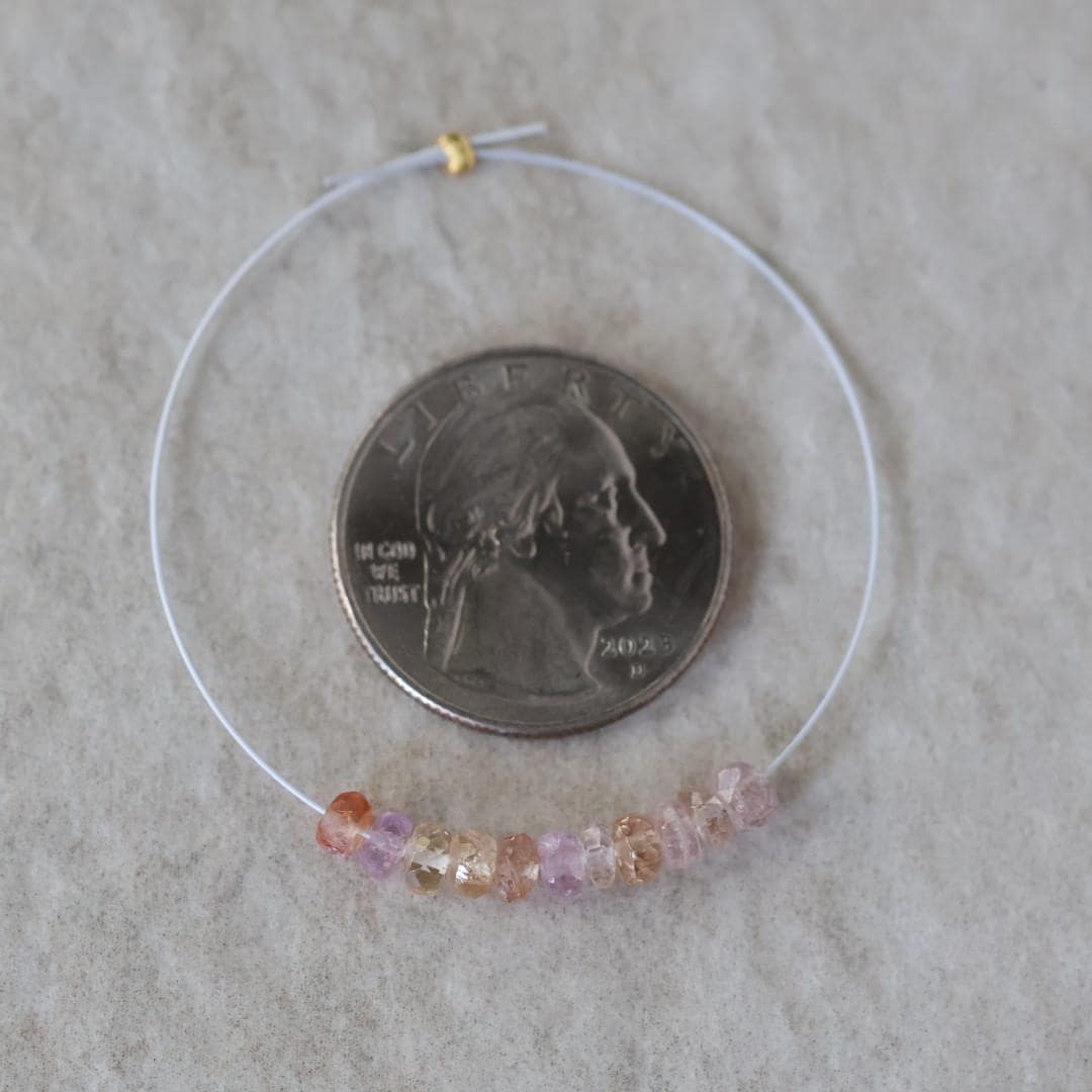 4mm Natural Imperial Topaz Rondelle Beads Faceted Pink Topaz 1” Natural Gemstone Beads for Jewelry Making Earrings