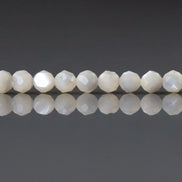 4mm Natural Mother of Pearl Beads Faceted MOP Genuine Shell Beads 15