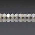 4mm Natural Mother of Pearl Beads - Faceted Round Natural Gemstone 15" Strand