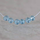 4mm Natural Swiss Blue Topaz Faceted Beads Round 6 Pcs Genuine Gemstone for DIY Jewelry Making Supplies Earrings Pendants