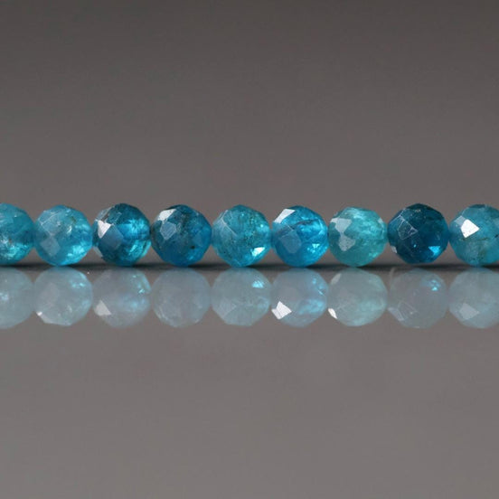 4mm Neon Apatite Faceted Beads 15" Genuine Gemstone Beads for Jewelry Making Beading Craft Gift Beads Blue Crystal