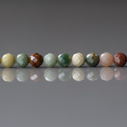 4mm Ocean Jasper Beads - Faceted Round Natural Gemstone 15
