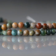 4mm Madagascar Ocean Jasper Beads Smooth Genuine Fancy Jasper Colorful Beads 15