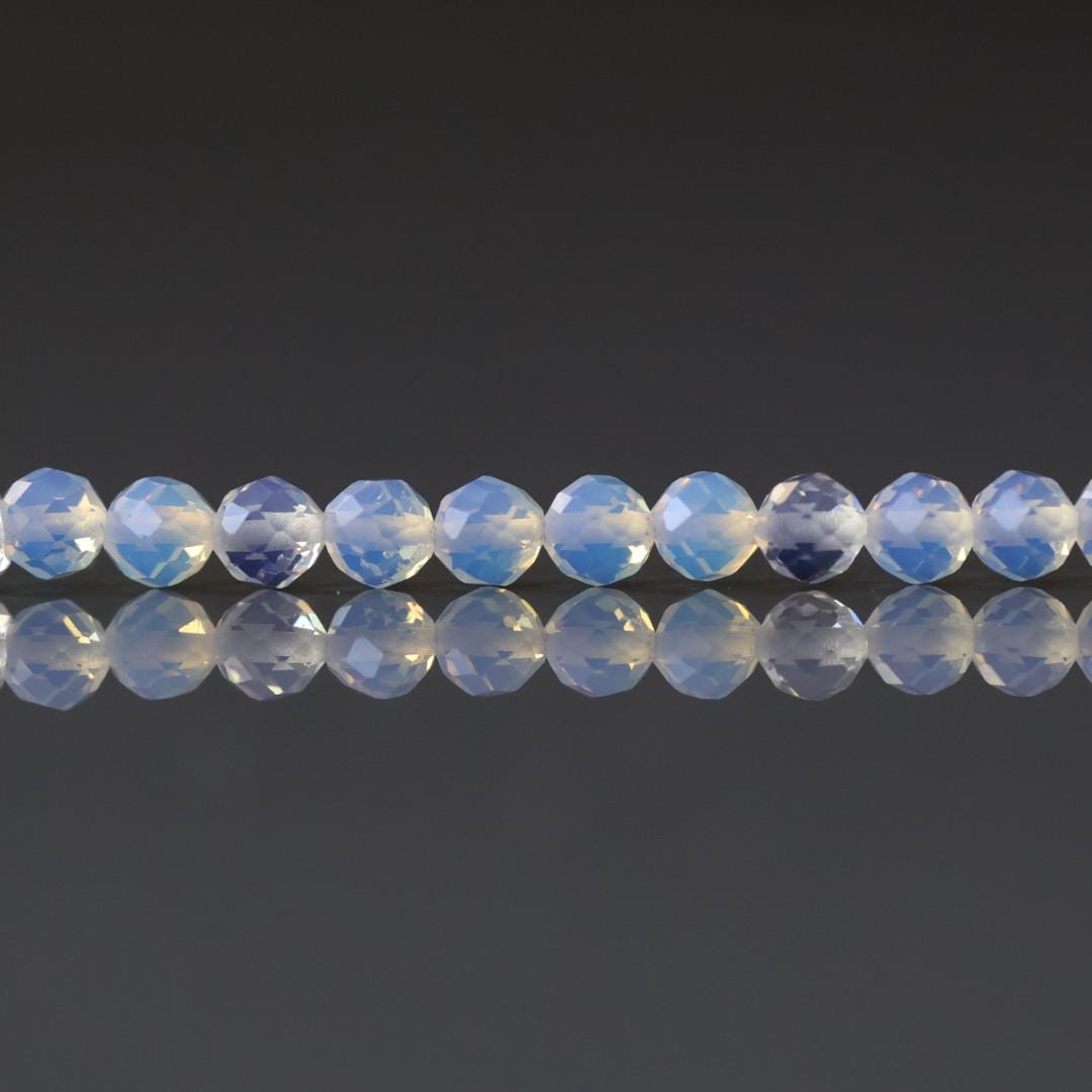 4mm Opalite Beads - Faceted Round Natural Gemstone 15" Strand