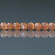 4mm AAA Peach Moonstone Smooth Beads 15