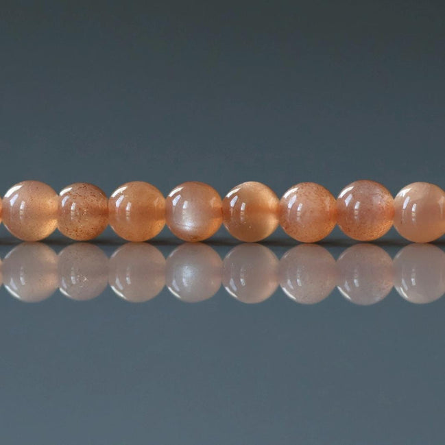 4mm AAA Peach Moonstone Smooth Beads 15" Smooth Gemstone Beads Beading Crafter Gift June Birthstone DIY Jewelry