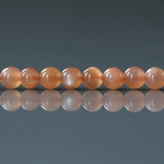 4mm AAA Peach Moonstone Smooth Beads 15" Smooth Gemstone Beads Beading Crafter Gift June Birthstone DIY Jewelry