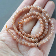 4mm AAA Peach Moonstone Smooth Beads 15