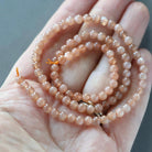 4mm Peach Moonstone Beads - Smooth Round Natural Gemstone 15" Strand