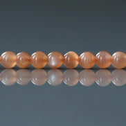 4mm Peach Moonstone Beads - Smooth Round Natural Gemstone 15