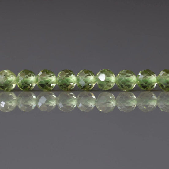 4mm AAA Peridot Beads Faceted Round 15" Transparent Green Gemstone Beads for Jewelry Making Beading Craft Gift August Birthstone Beads
