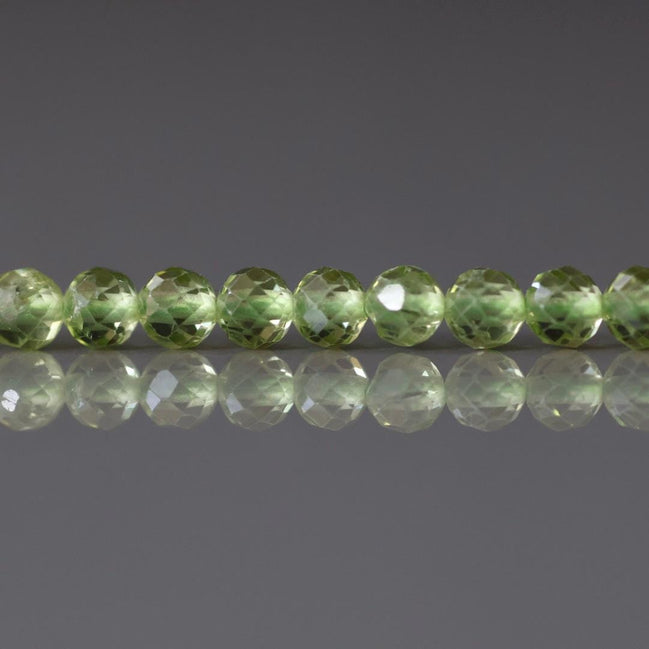 4mm Peridot Beads – Faceted Round Natural Gemstone 15" Strand
