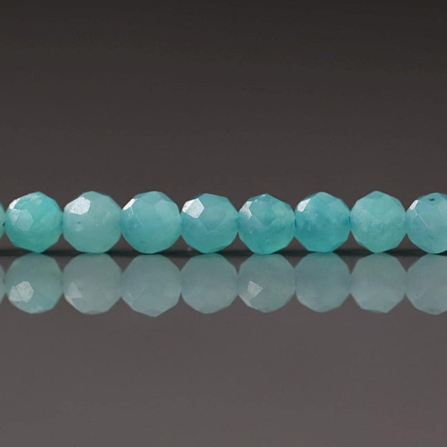 4mm Peruvian Amazonite Faceted Beads 15" Bright Blue amazonite Genuine Gemstone Beads for Jewelry Making Beading Craft Gift Beads