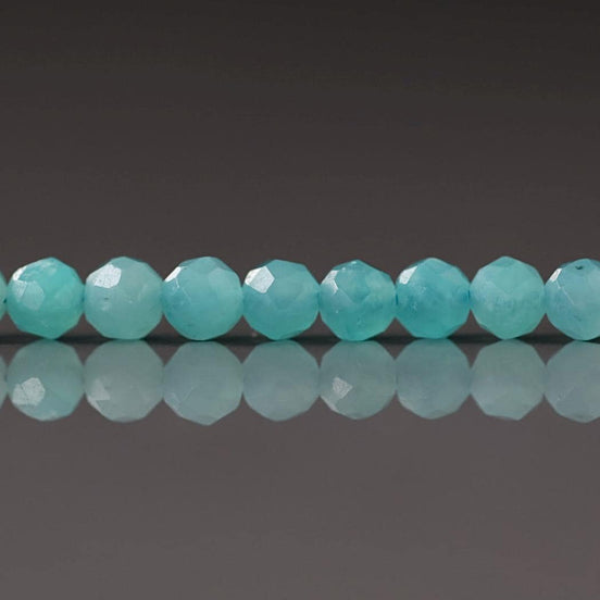 4mm Peruvian Amazonite Faceted Beads 15" Bright Blue amazonite Genuine Gemstone Beads for Jewelry Making Beading Craft Gift Beads