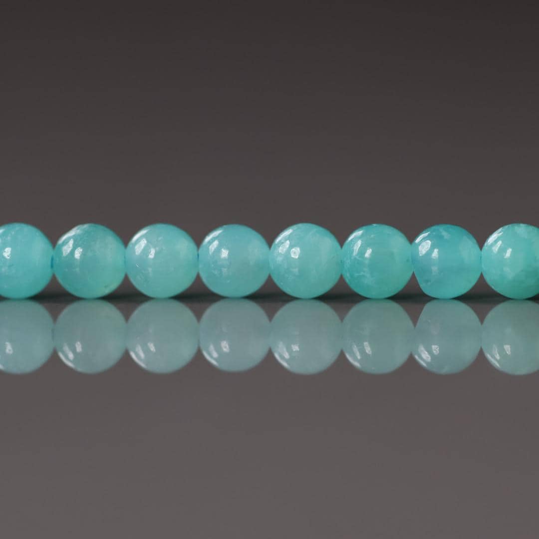 4mm AAA Peruvian Amazonite Beads Smooth 15" Bright Blue amazonite Genuine Gemstone Beads for Jewelry Making Beading Craft Gift Beads