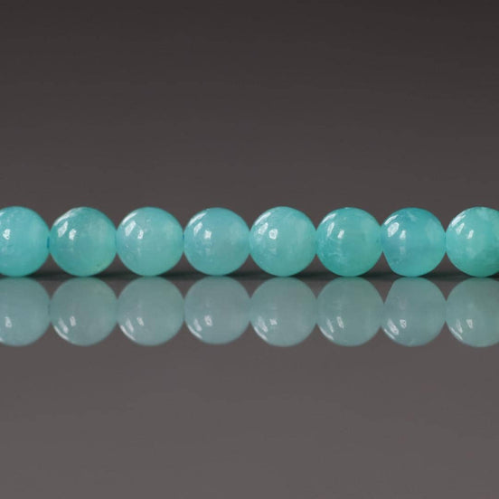 4mm AAA Peruvian Amazonite Beads Smooth 15" Bright Blue amazonite Genuine Gemstone Beads for Jewelry Making Beading Craft Gift Beads