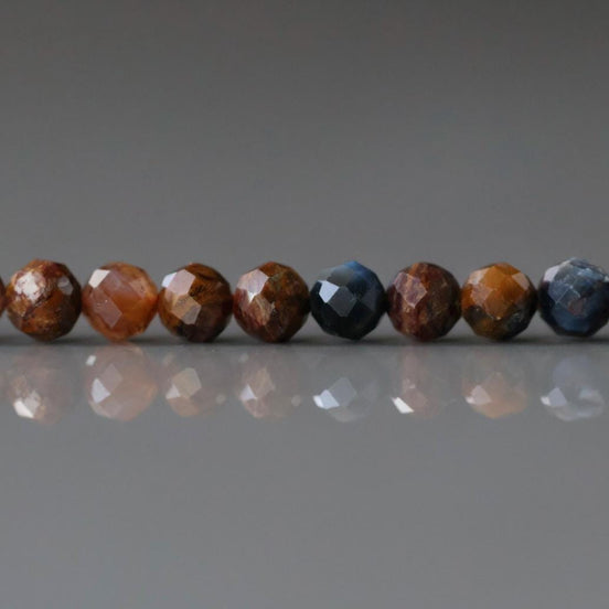 4mm Pietersite Faceted Beads Round Genuine Beads 15" Sparkly Gemstone Beads Crystal for Jewelry Making Crafter Gift