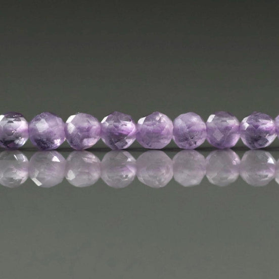 4mm Pink Amethyst Beads ‚Äì Faceted Round Natural Gemstone 15" Strand