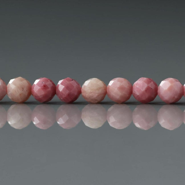 4mm Pink Petrified Wood Jasper Faceted Beads Genuine Small Pink Jasper Beads 15" Gemstone Beads for Jewelry Making