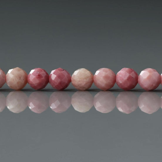 4mm Pink Petrified Wood Jasper Faceted Beads Genuine Small Pink Jasper Beads 15" Gemstone Beads for Jewelry Making