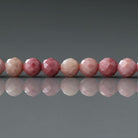 4mm Pink Petrified Wood Jasper Beads – Faceted Round Natural Gemstone 15" Strand