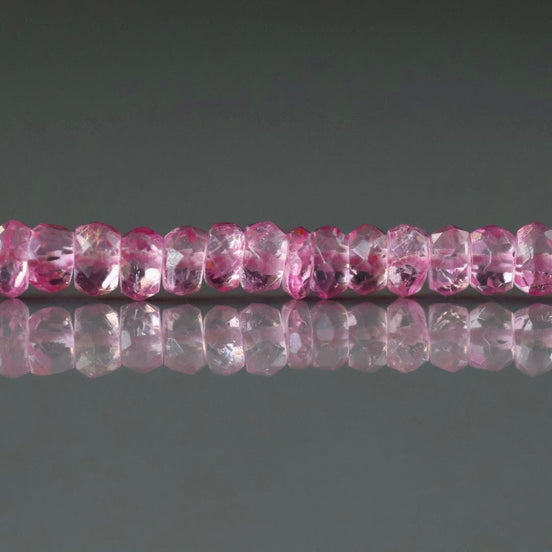 4mm Pink Topaz Beads – Faceted Rondelle Natural Gemstone 6" Strand