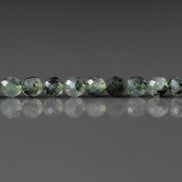 4mm Prehnite Epidote Black Tourmaline Beads Faceted Round 15
