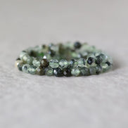 4mm Prehnite, Epidote, and Black Tourmaline Faceted Round Beads 15
