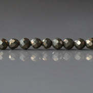 4mm Natural Pyrite Beads Faceted Genuine Pyrite Beads 15