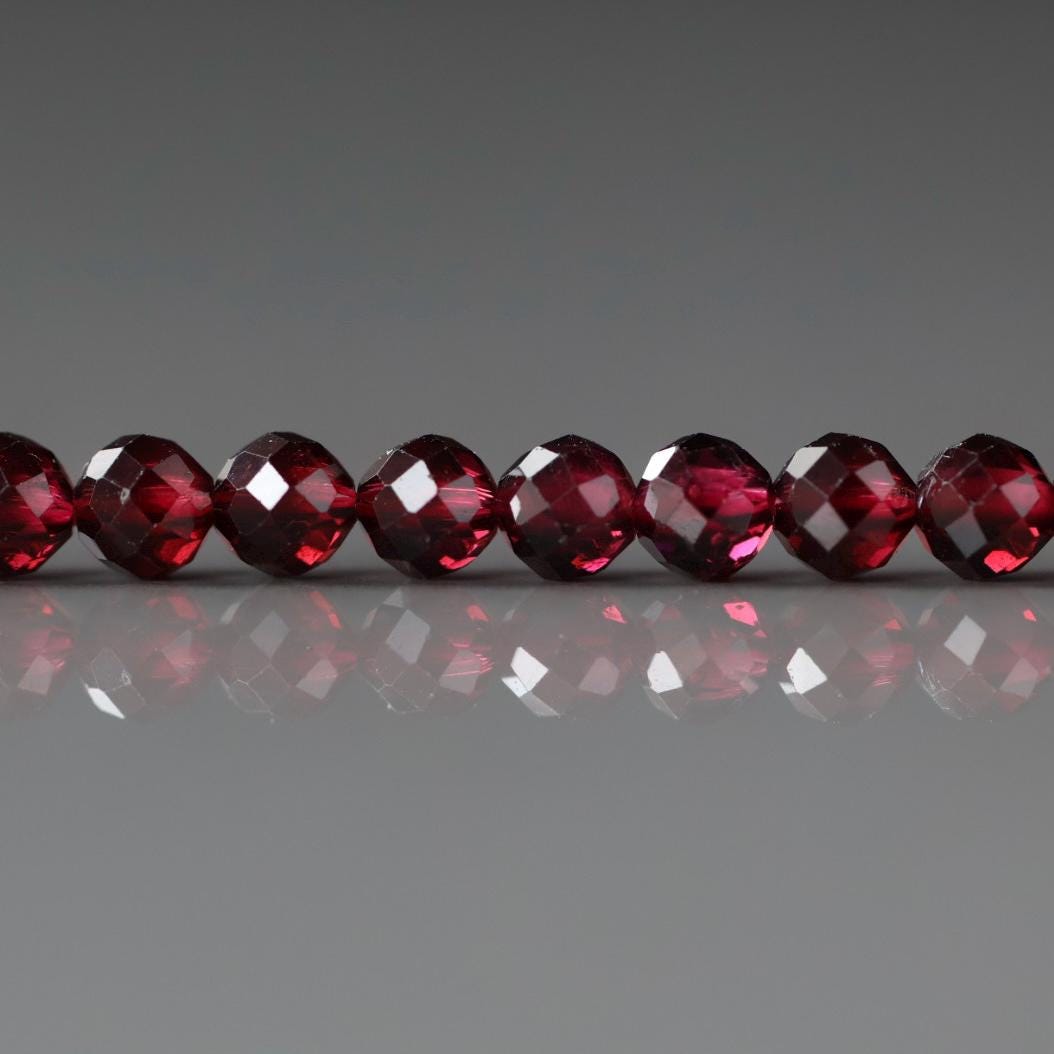 4mm AAA Pyrope Garnet Beads Faceted Beads 15" Natural Red Garnet Gemstone Beads Beading Crafter Gift January Birthstone Red Crystal Beads