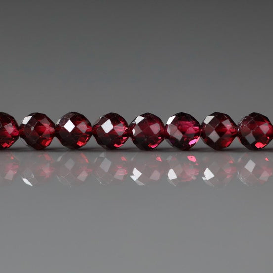 4mm AAA Pyrope Garnet Beads Faceted Beads 15" Natural Red Garnet Gemstone Beads Beading Crafter Gift January Birthstone Red Crystal Beads