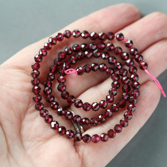 4mm AAA Pyrope Garnet Beads Faceted Beads 15" Natural Red Garnet Gemstone Beads Beading Crafter Gift January Birthstone Red Crystal Beads
