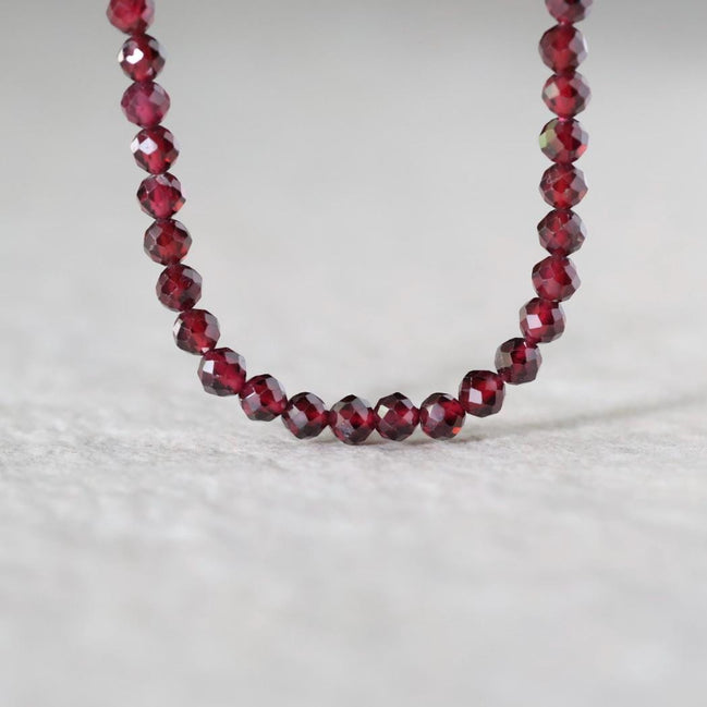 4mm Pyrope Garnet Beads – Faceted Round Natural Gemstone 15" Strand