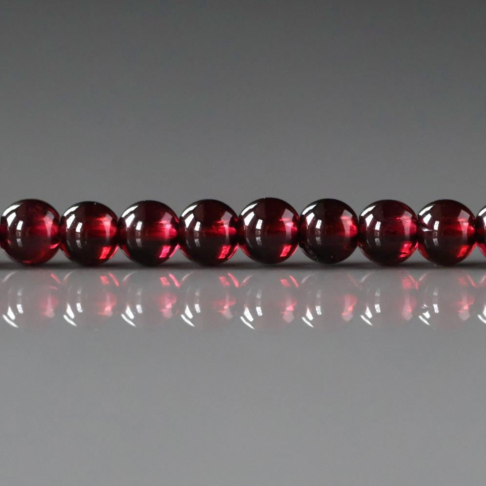4mm Pyrope Garnet Beads – Smooth Round Natural Gemstone 15" Strand