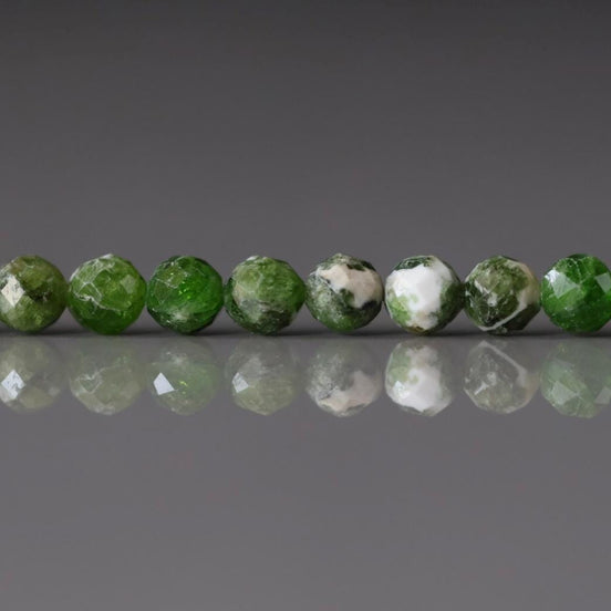4mm Quartz With Chrome Diopside Beads Genuine Small Emerald Green Crystal Beads 15" Gemstone Beads for Jewelry Making