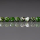 4mm Quartz with Chrome Diopside Beads ‚Äì Faceted Round Natural Gemstone 15" Strand