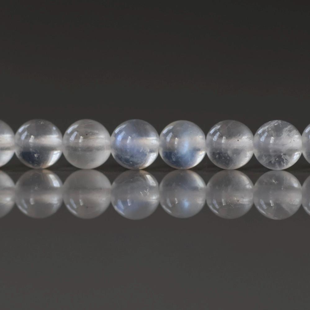4mm Rainbow Moonstone Beads - Smooth Round Natural Gemstone 15" Strand