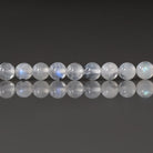 4mm Rainbow Moonstone Beads - Smooth Round Natural Gemstone 15" Strand