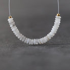 4mm Rare Albite Beads Faceted Rondelle Slices Genuine 2" White Gemstone Beads for DIY Jewelry Making Crafter Gift